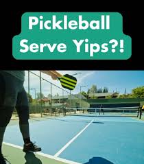 A pickleball player preparing to serve, focusing on technique to overcome the serving yips.