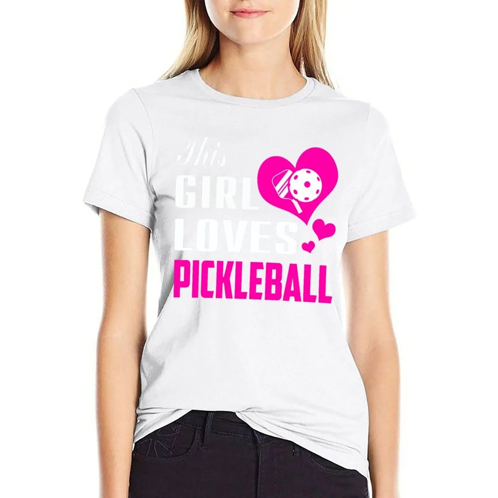 This Girl Loves Pickleball Pickleball Girls Gift for Pickleall Lovers T-Shirt female oversized tops for Women