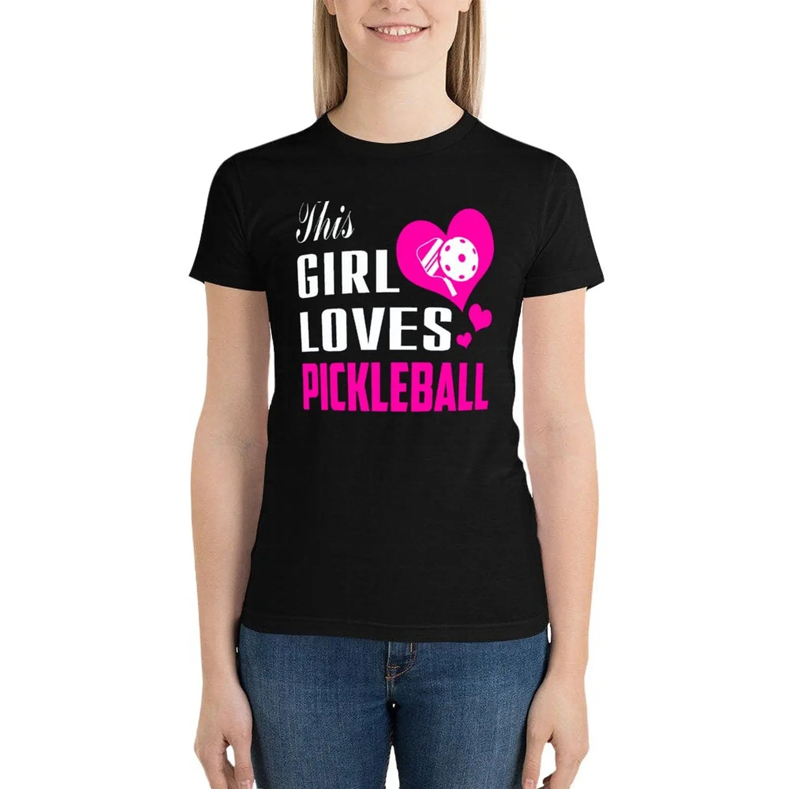 This Girl Loves Pickleball Pickleball Girls Gift for Pickleall Lovers T-Shirt female oversized tops for Women