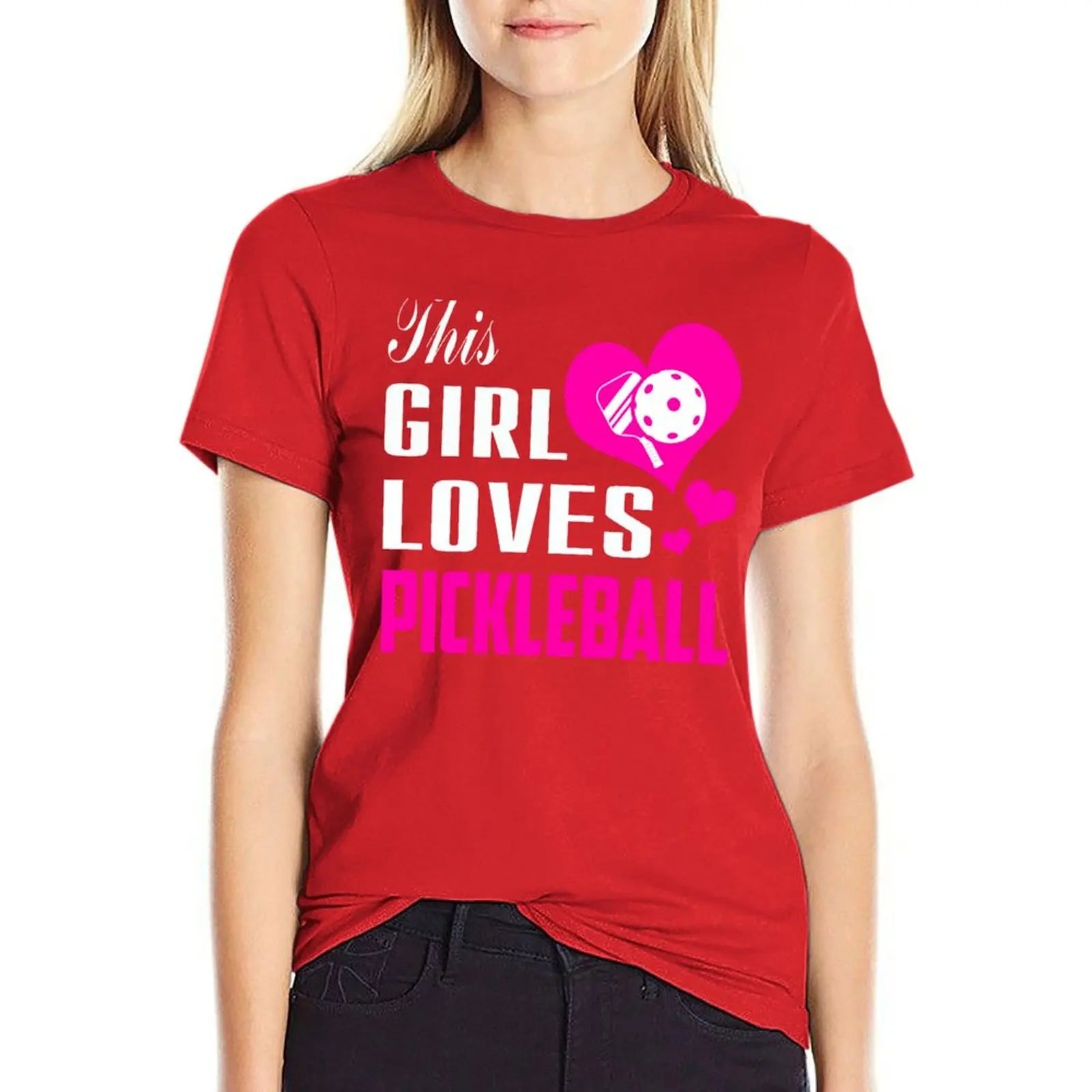 This Girl Loves Pickleball Pickleball Girls Gift for Pickleall Lovers T-Shirt female oversized tops for Women