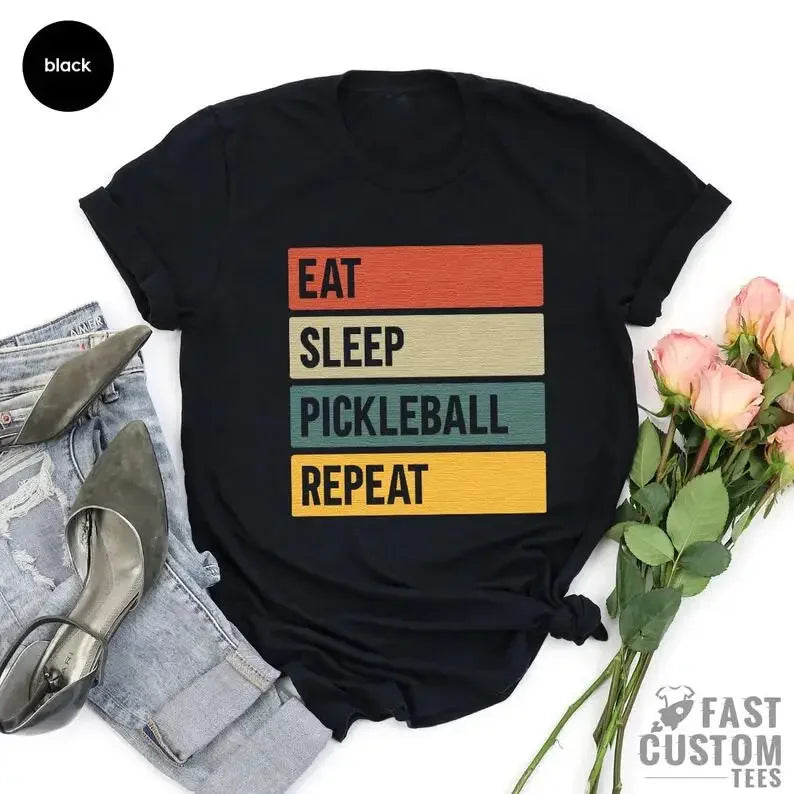 Funny Pickleball Shirt, Eat Sleep Pickle Ball, Pickleball Player Gift, Racquetball Tshirt, Paddleball Sport T-shirt, Shirts For