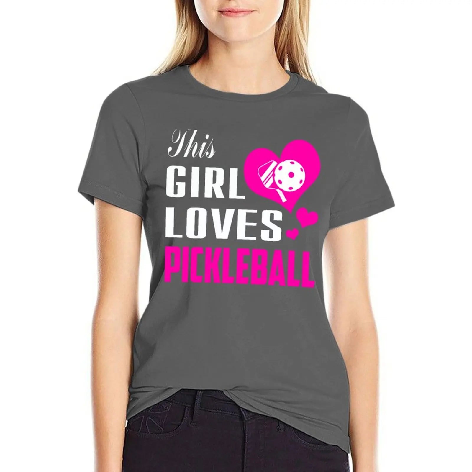 This Girl Loves Pickleball Pickleball Girls Gift for Pickleall Lovers T-Shirt female oversized tops for Women