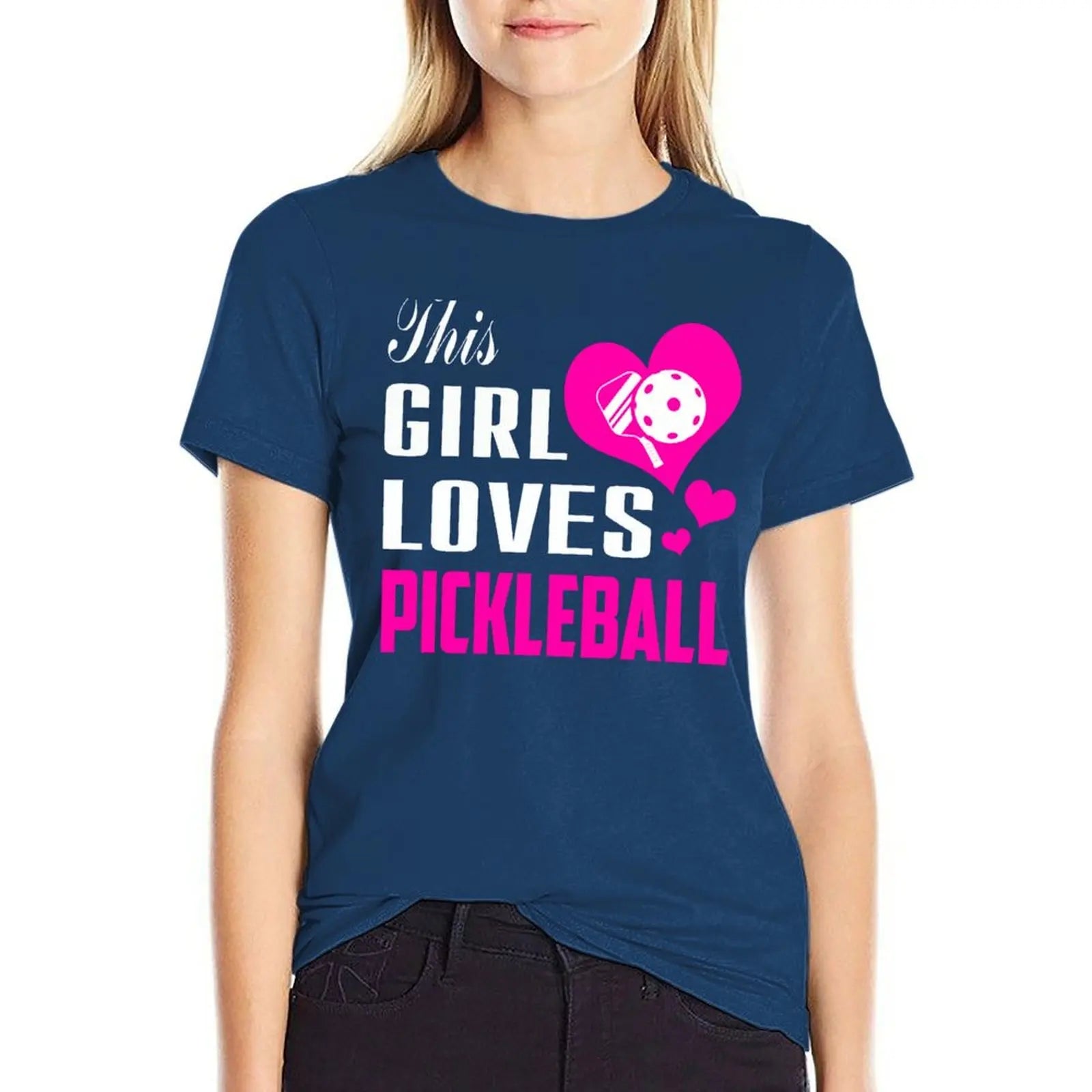 This Girl Loves Pickleball Pickleball Girls Gift for Pickleall Lovers T-Shirt female oversized tops for Women