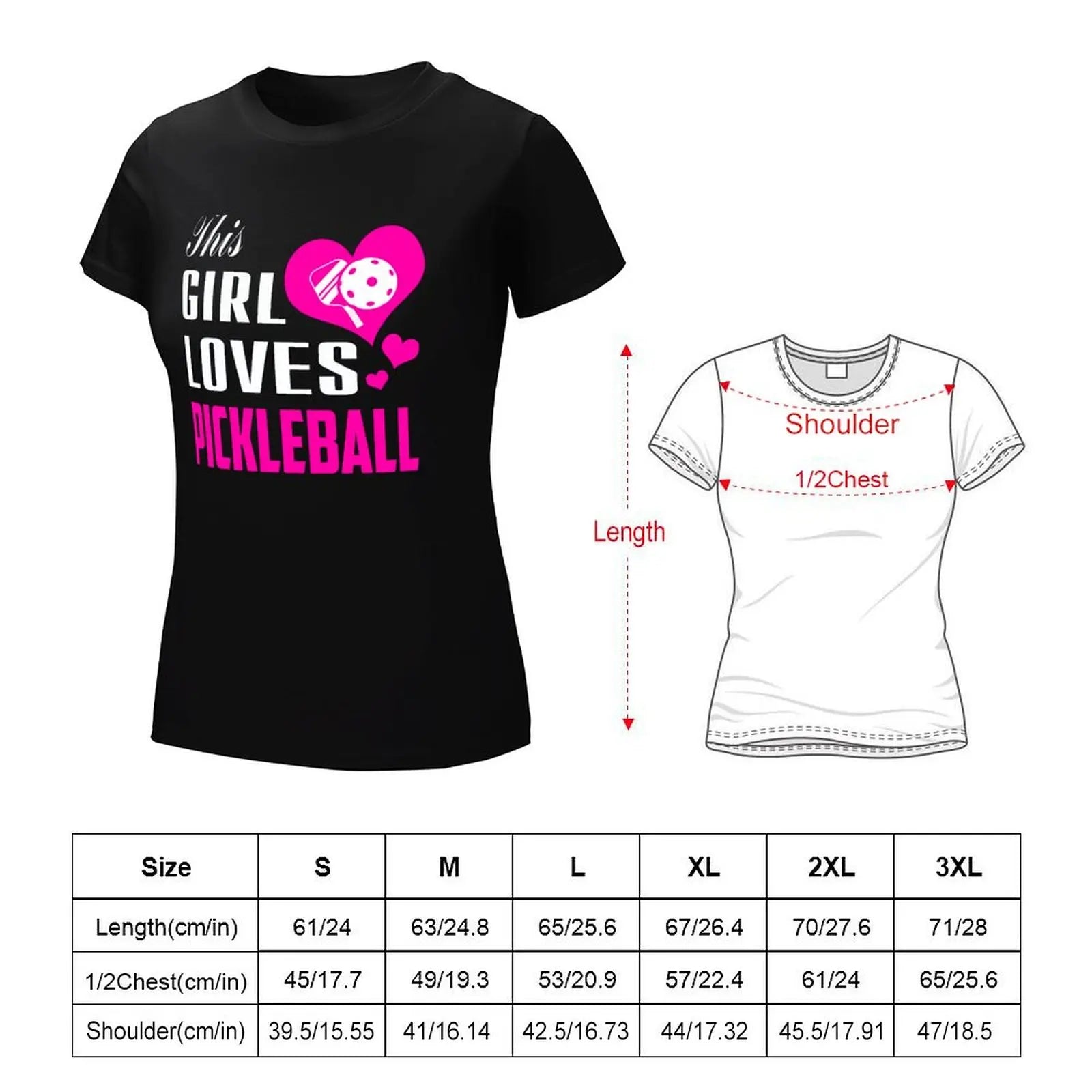 This Girl Loves Pickleball Pickleball Girls Gift for Pickleall Lovers T-Shirt female oversized tops for Women