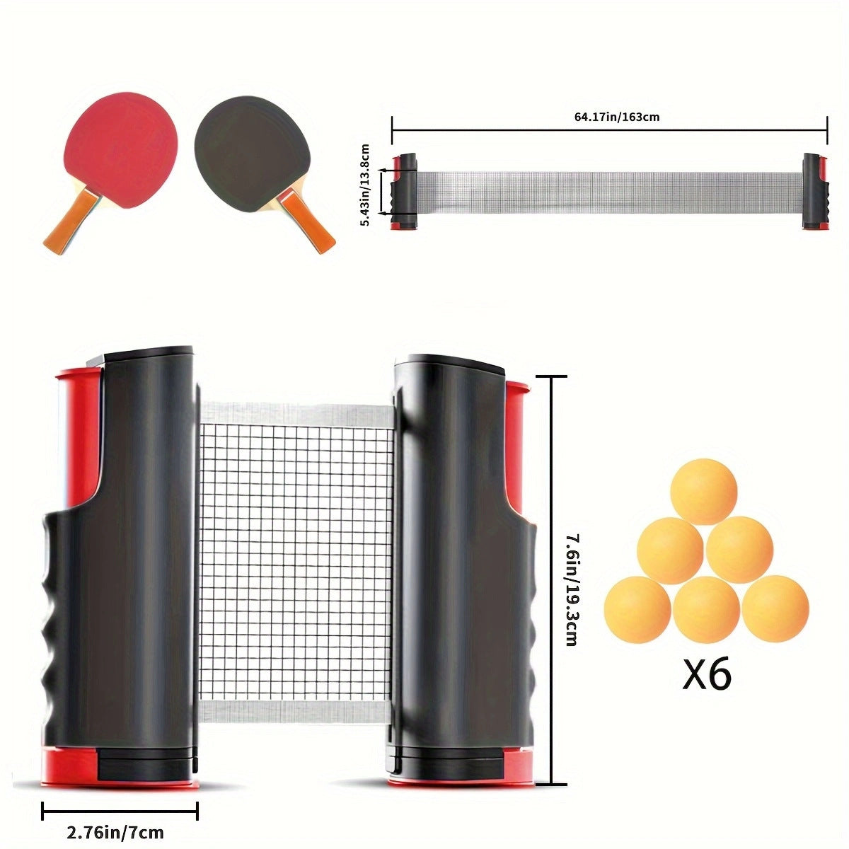 Portable Table Tennis Net | Use On ANY Table | Suitable Indoors or Outside